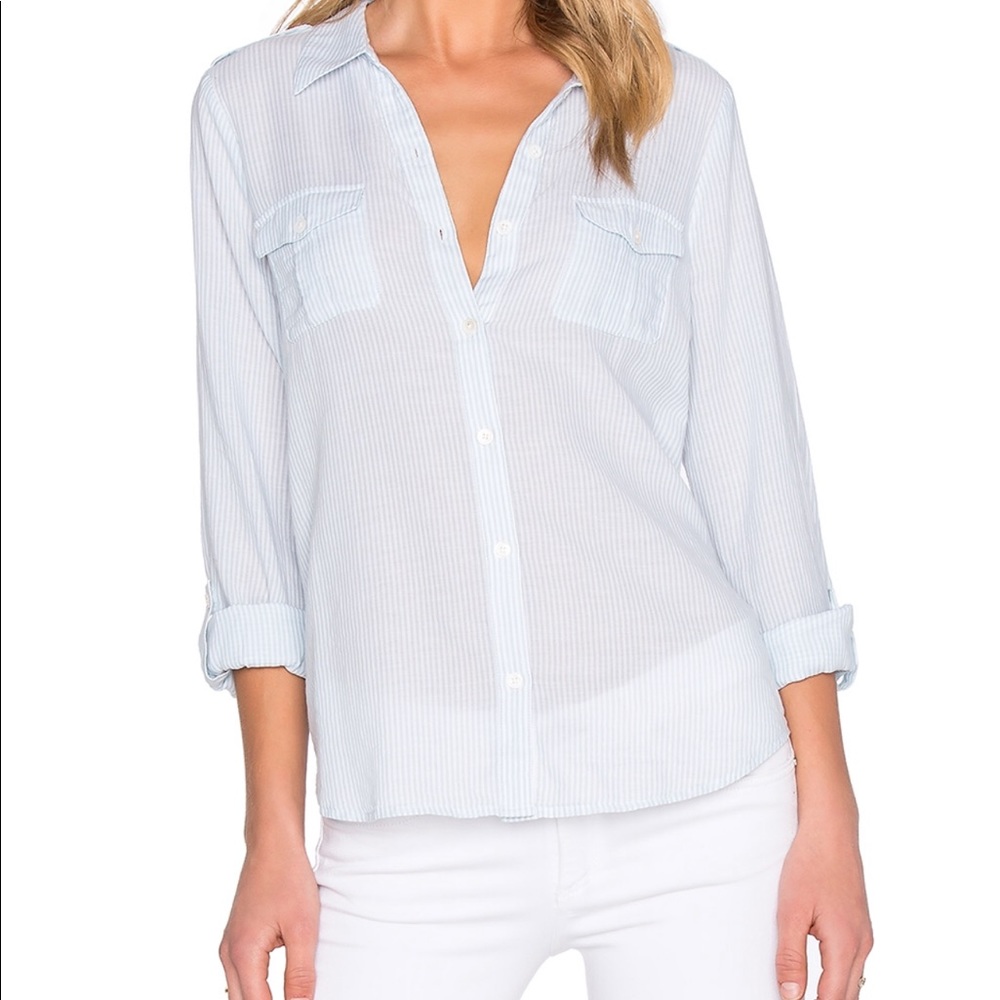 Joie modern preppy striped Dumas blouse size XS